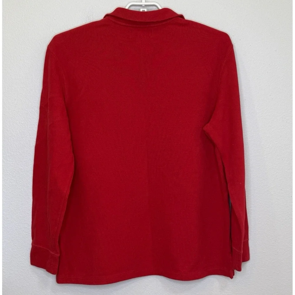 Polo Ralph‎ Lauren 1/4 Zip Sweater Mens Large Red Pony Logo Pullover Preppy